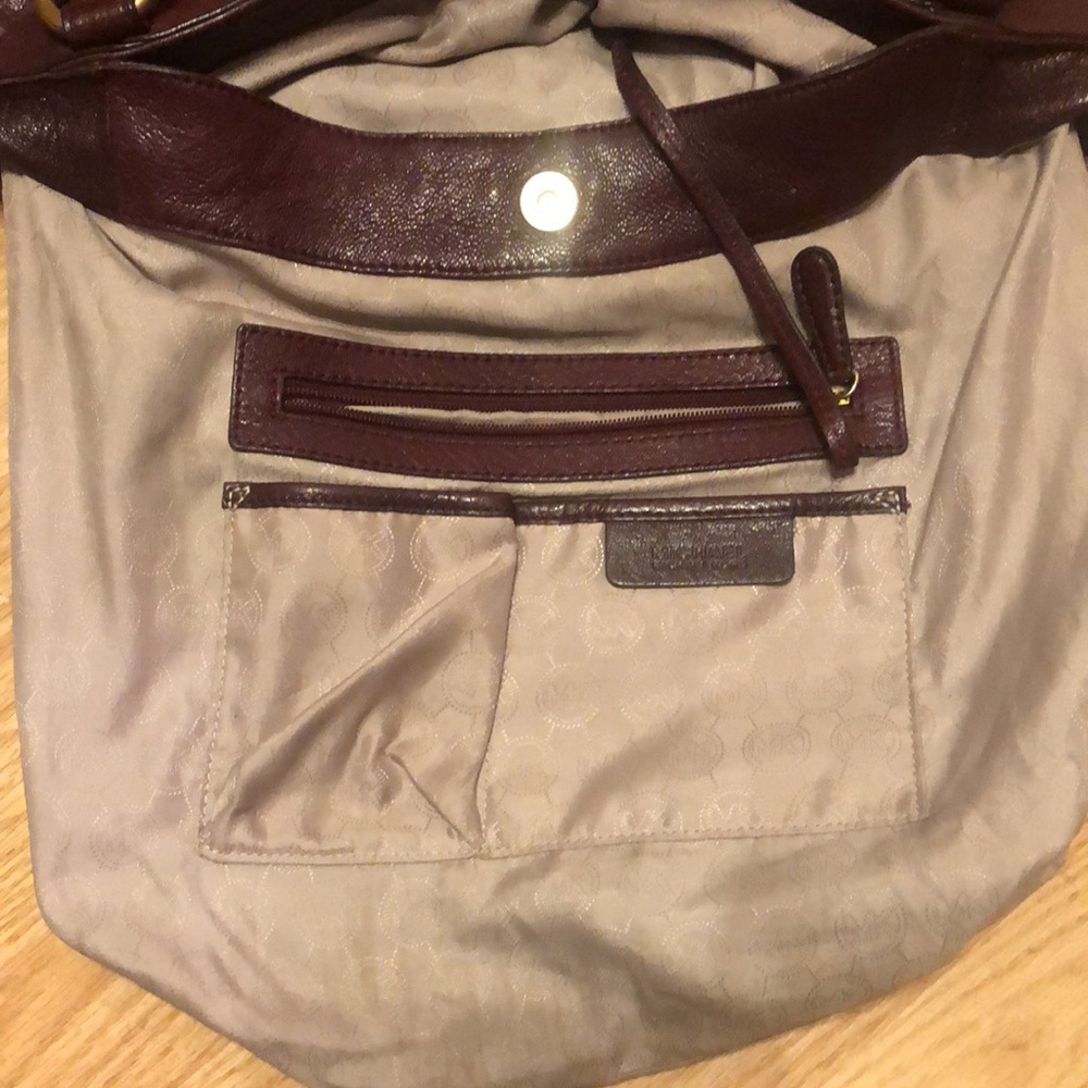 Michael Kors Burgundy Leather Shoulder Bag with Crossbody Strap - Picture 12 of 12